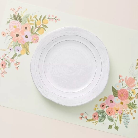 Rifle Paper Co. Elodie Paper Placemats Set of 24 Light Green Floral - Picture 2 of 10
